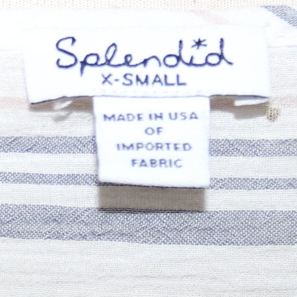 Splendid Nordstrom White Pink Blue Stripe A-Line Racer Back Cotton Gauze Tank XS - Picture 3 of 6